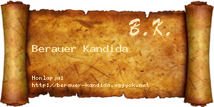 Berauer Kandida névjegykártya